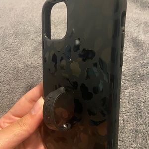 Black on Black Leopard Loopy Case for iPhone 11 & Xr